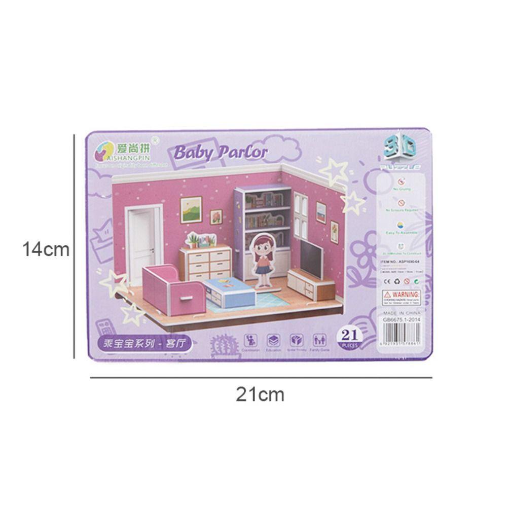 Mmluck Mô Hình Đồ Chơi Xếp Hình Phòng Bếp Phòng Ngủ 3d Thủ Công Dành Cho Trẻ