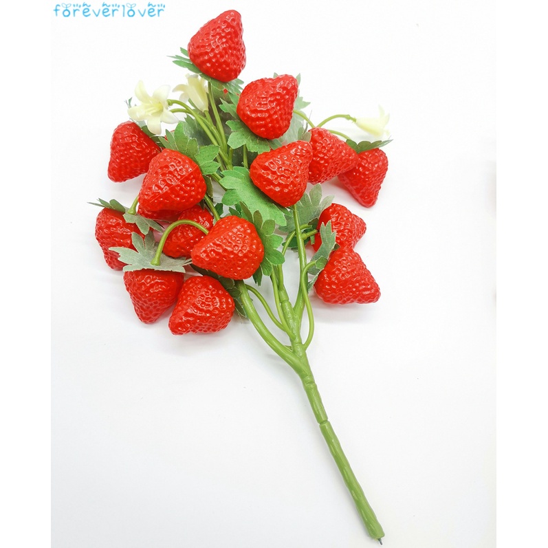 Bó Dâu Tây Giả Trang Trí