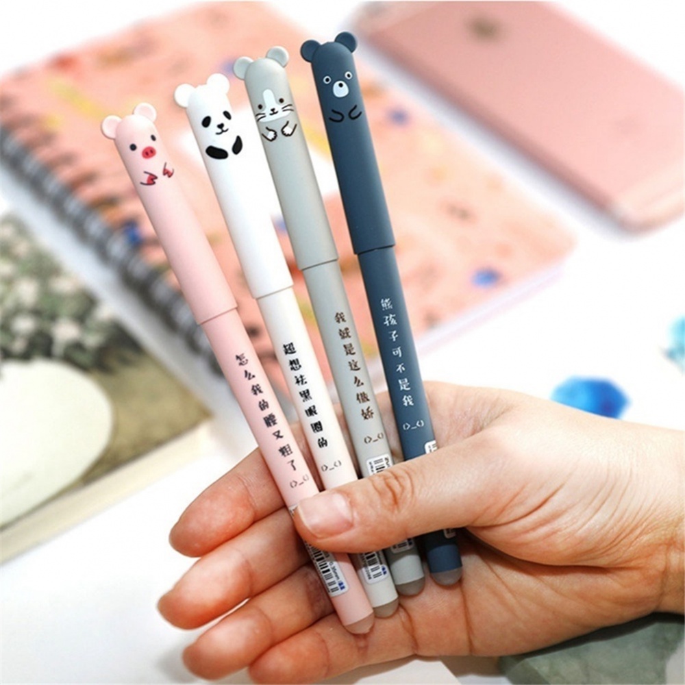 Set 4 Bút Bi Ngòi 0.35mm Hình Động Vật Dễ Thương