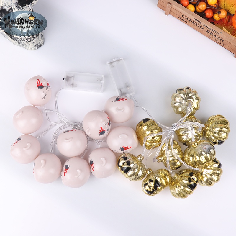 Dây Đèn led 1.5m Hình Đầu Lâu / Bí Ngô / Ma Quỷ Trang Trí halloween vn