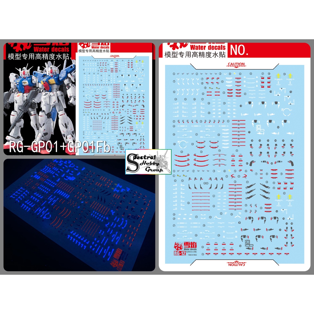 Decal nước dán mô hình GP01 GP01FB GP02 GP03 RX78 PG MG RG các loại Water sticker