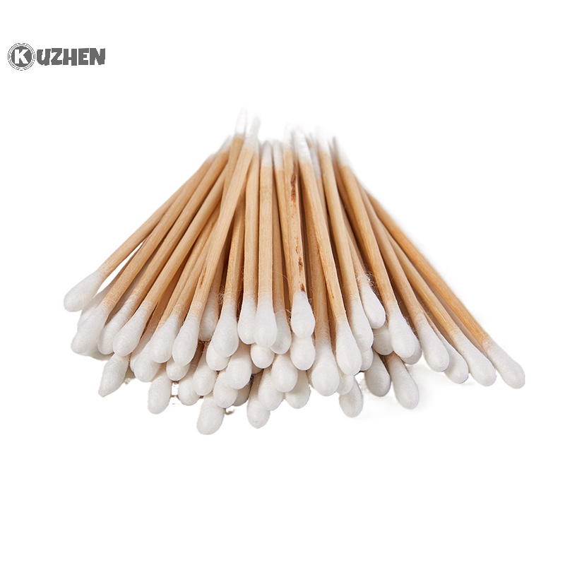 Kuzhen Set 50 Tăm Bông cotton Hai Đầu Dùng Để Vệ Sinh Tai / Mũi / Lỗ Tai Chăm Sóc Sức Khỏe Cho Nữ