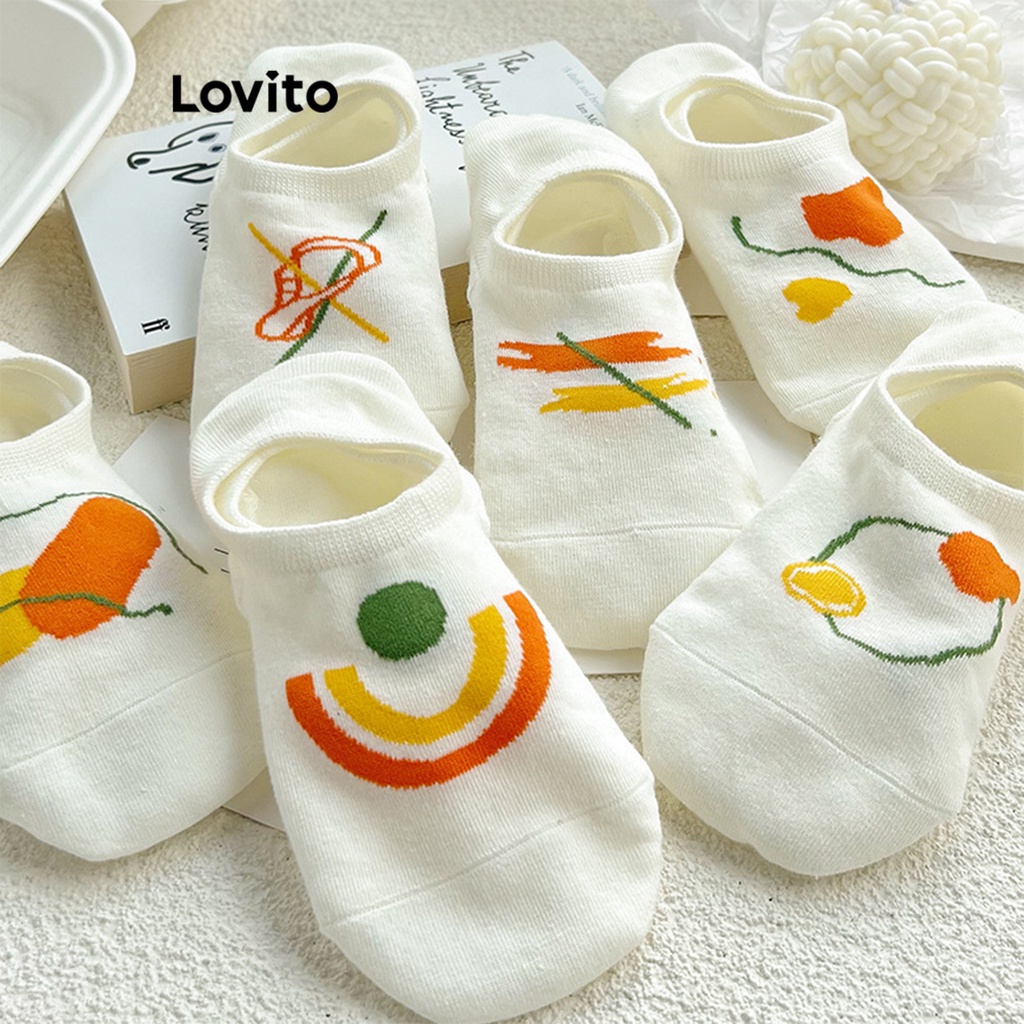 Lovito Tất hình học cơ bản thông thường cho nữ LNA27265 ()