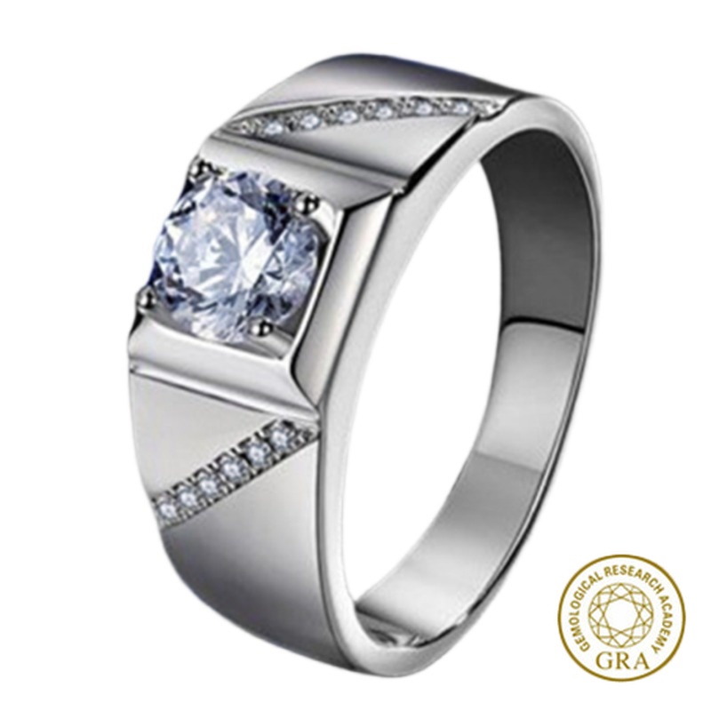 Nhẫn moissanite bạch kim Pt950 nhập khẩu