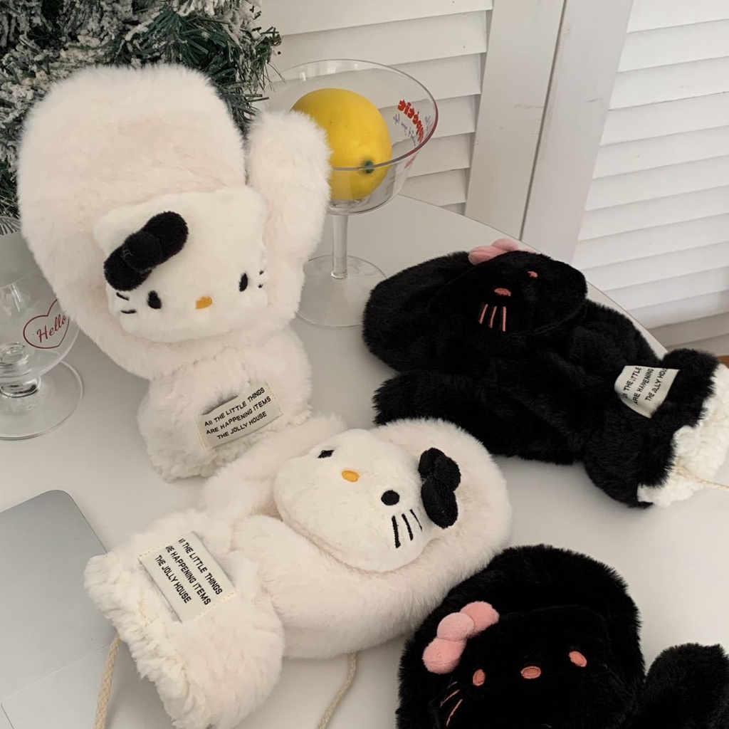 Sanrio Găng Tay Hoạt Hình Hello Kitty Chống Gió Ấm Áp # 1