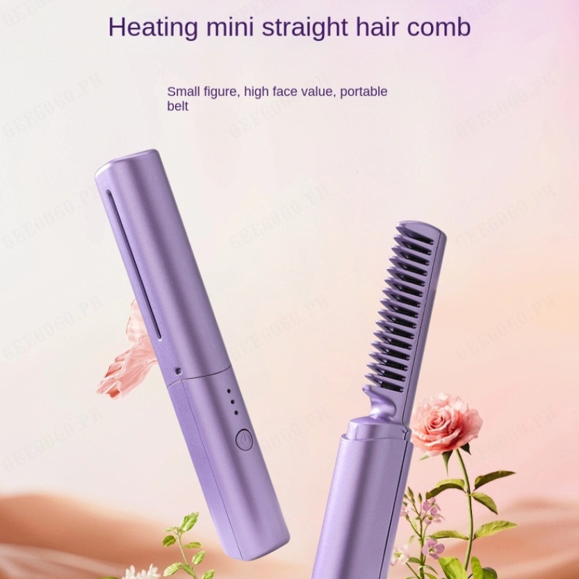 Lược Điện Chải Thẳng / Xoăn Tóc mini Không Dây Thông Minh Đa Năng