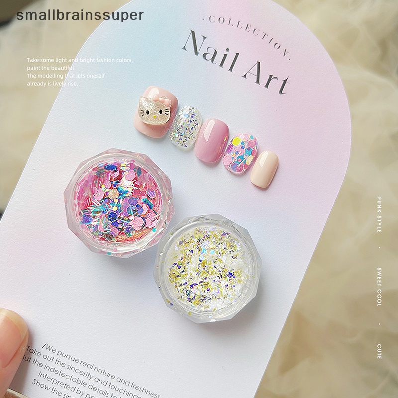 Smallbrainssuper 1 Hộp Phụ Kiện Trang Trí Móng Nghệ Thuật Mùa Hè Hình Hoa Ngôi Sao Lấp Lánh diy