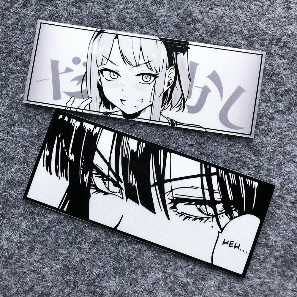 Jdm Đề Can Dán Phản Quang Hình anime girl eyes gaze Trang Trí Thân Xe scooter / Cửa Sổ / Mũ Bảo Hiểm