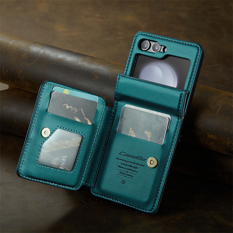 SAMSUNG Phù Hợp Bao Da Điện Thoại Nắp Lật Khóa Nam Châm Có Ngăn Đựng Thẻ z flip 5 z flip3 4