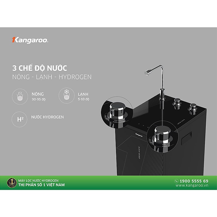 Máy Lọc Nước Nóng Lạnh RO Hydrogen Infinity Kangaroo KG10A9I  - Hàng Chính Hãng