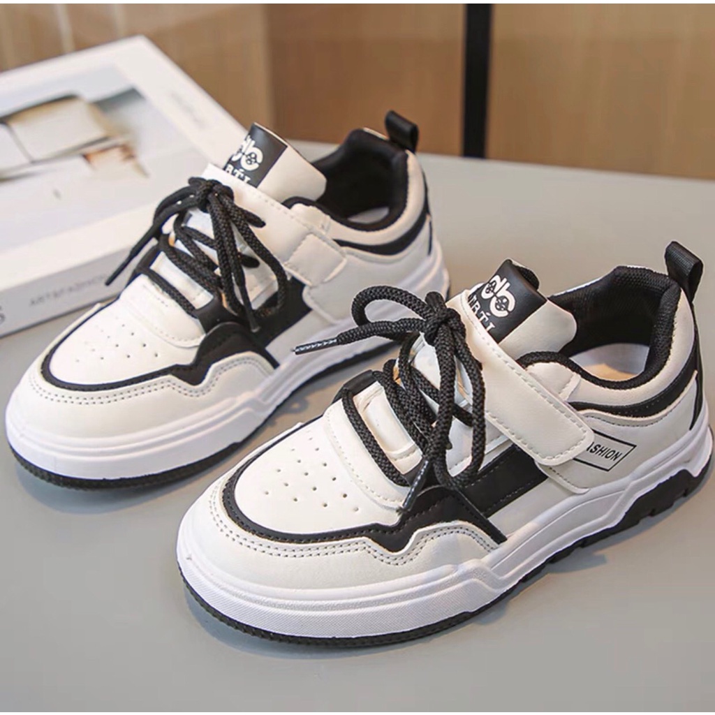 Giày thể thao thiết kế đơn giản lưới thoáng chân chống trơn trượt cho bé trai bé gái QCCC fullbox 501