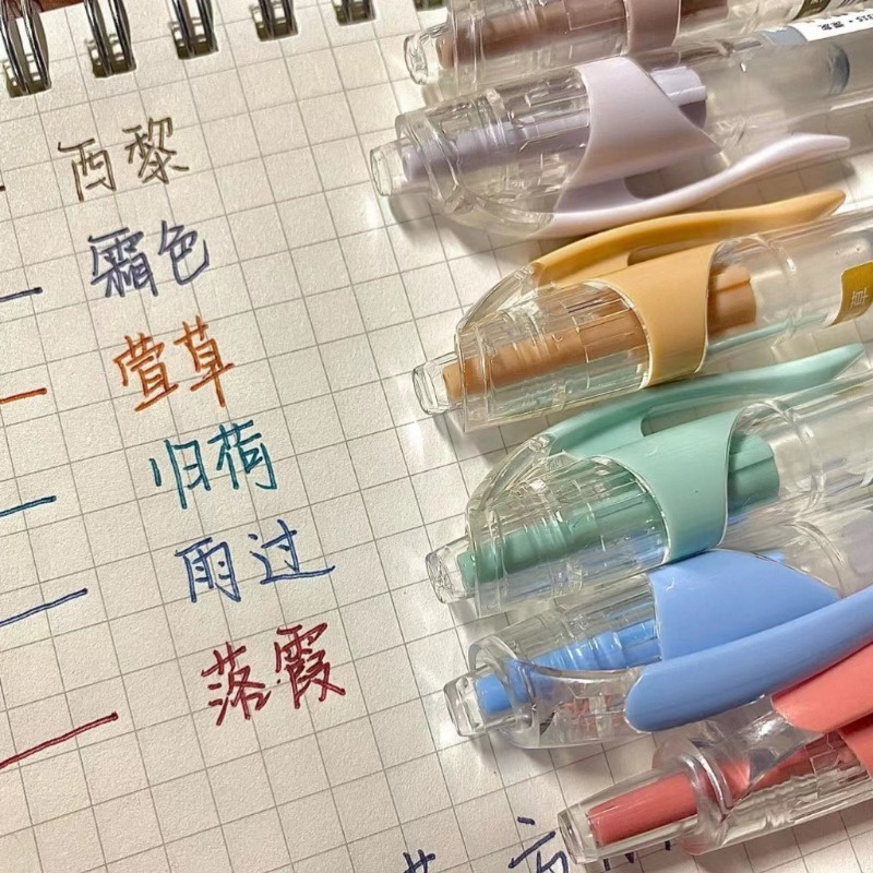 Set 6 Bút Mực gel Ngòi 0.5mm Nhiều Màu Sắc Phong Cách vintage