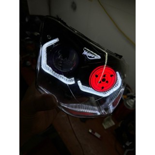 Mặt xoay sharingan độ lé đèn bi cầu kèm pass cho Wave lên chóa 2 tầng