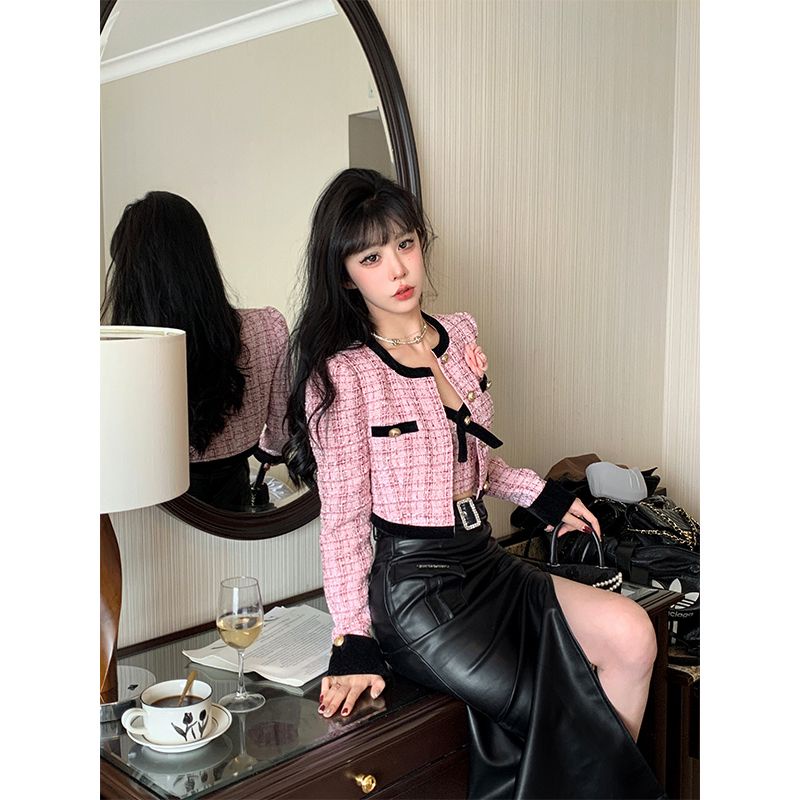 Aunt Áo Khoác cardigan Dáng Ngắn Thời Trang Mùa Thu 2023 Phong Cách Mới Ngọt Ngào Cho Nữ