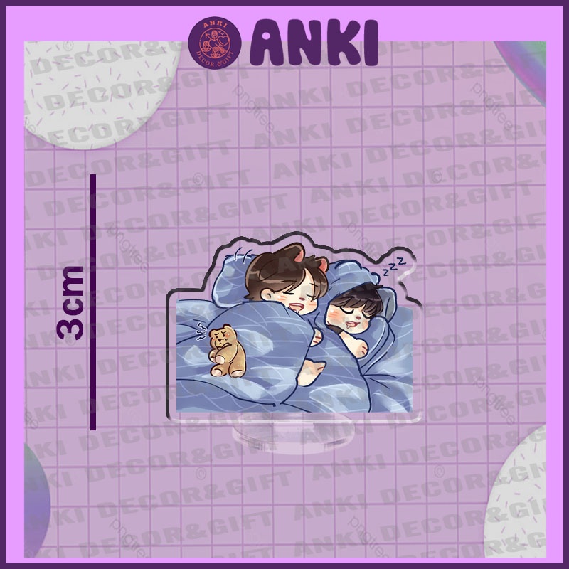 Standee OTP Pondphuwin cute dễ thương, standee mica trong suốt, quà tặng sinh nhật, mô hình chibi trang trí sưu tập