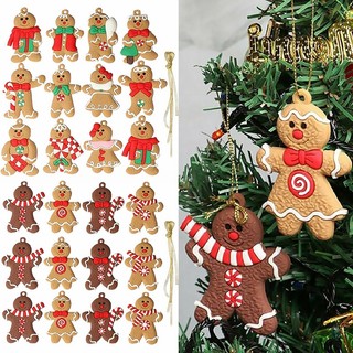 New 12pcs Gingerbread Man Christmas Tree Hanging Pendant Decoration Ornament