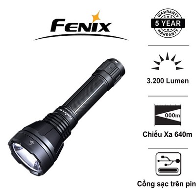 Đèn pin phản ứng nhanh FENIX HT32 sáng 2500 lumen chiếu xa 640m pin sạc 21700 5000mAh kèm theo