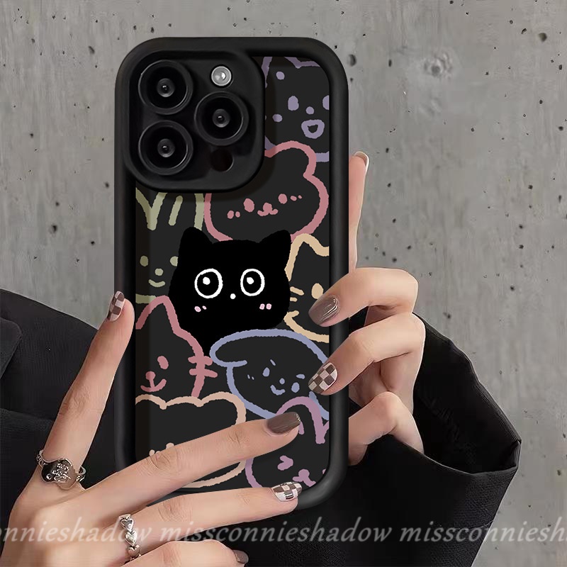 Ốp điện thoại hình mèo con Graffiti cho Redmi 9A 12C 12 9 A1 10C 9T 10A 9C NFC A2 Redmi Note 13 10 8 11 9 12 10s Pro Max Mi 12 11 Lite POCO M3 C55 X5 Thời trang Cinnamoroll Bao da