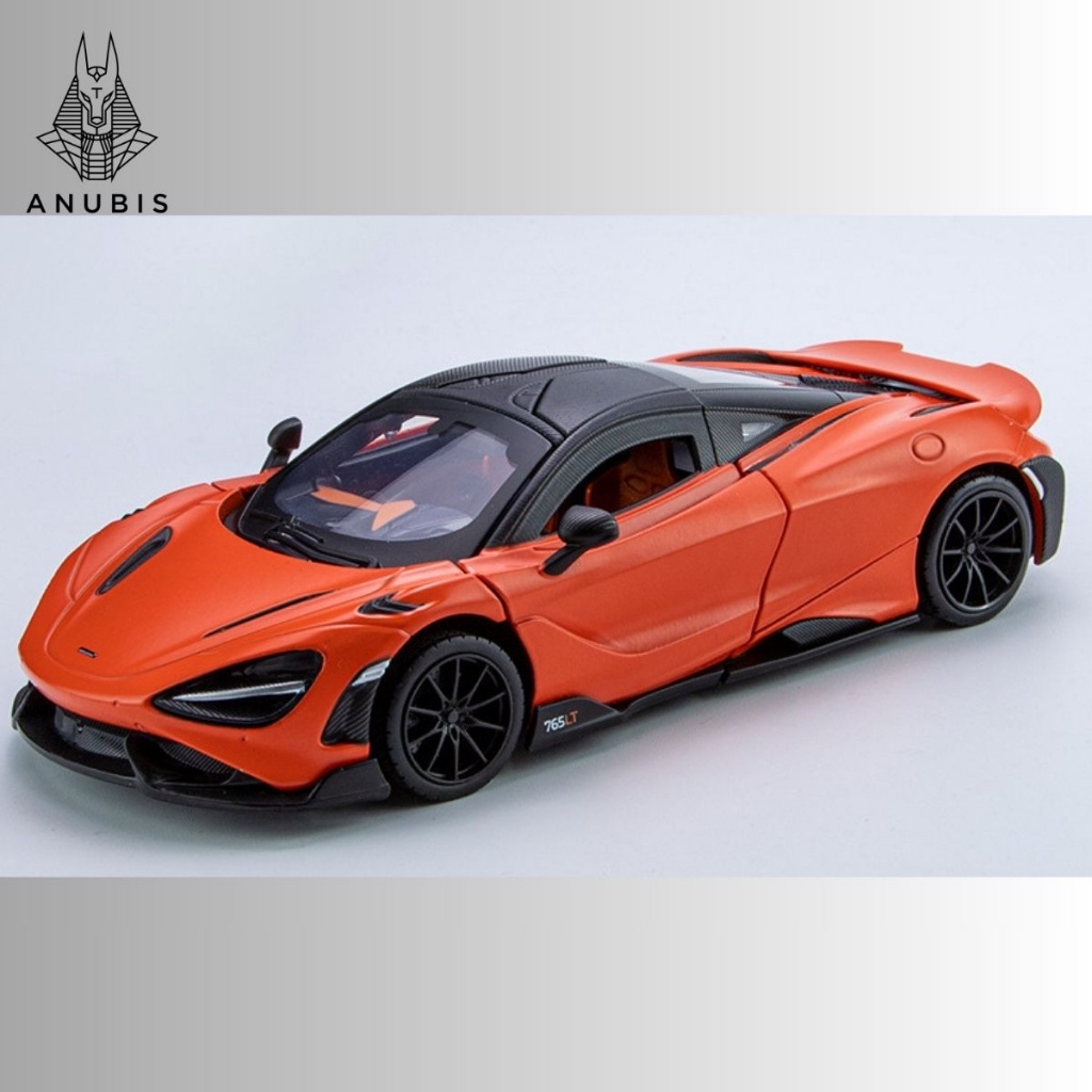 Giá rẻ Mô Hình Xe Ôtô Kim Loại 1/24 Siêu Xe MCLAREN 765LT Sẵn Đế Để Trưng Bày Bàn Làm sập sàn hộp bí ấn, tặng ô tô