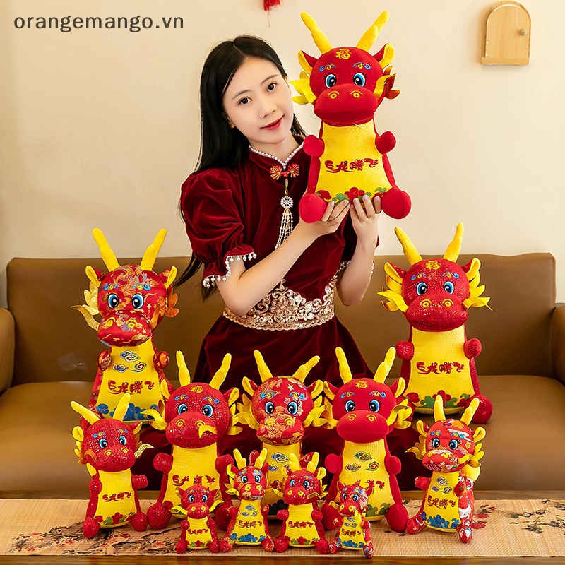 Đồ chơi nhồi bông Hình Con Rồng Năm 2024 Màu Cammango vn