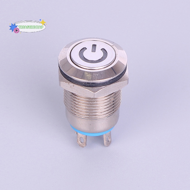 Công Tắc Nhấn Đèn led Bằng Kim Loại Màu Đen Chống Nước 12mm 12v heyuanlong333