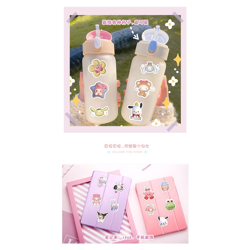 Sanrio Bộ 100 sticker 3d Chống Thấm Nước Xinh Xắn