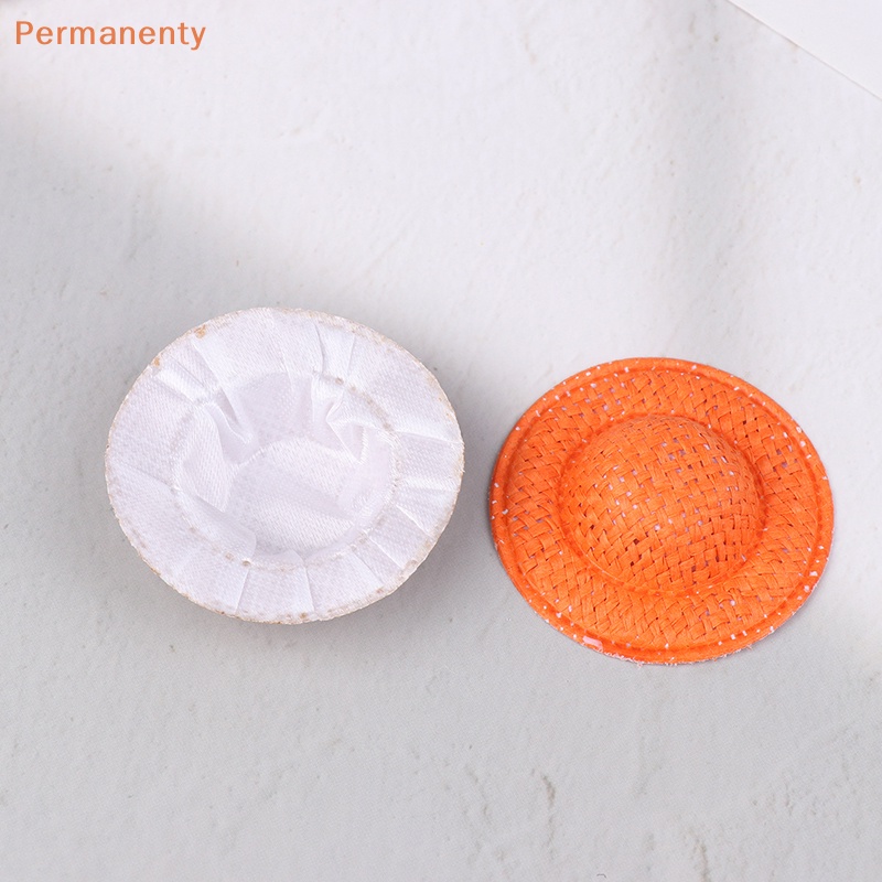 Set 5 Nón Rơm Đan mini Nhiều Màu Sắc Trang Trí Nhà Búp Bê