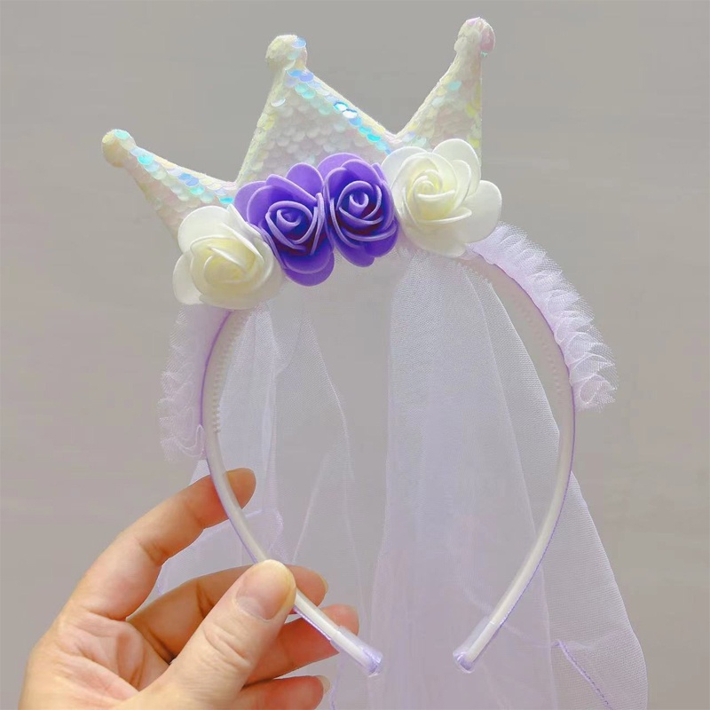 Cài Tóc Hình Vương Miện Công Chúa Đính Kim Sa Lấp Lánh Cho Bé Gái