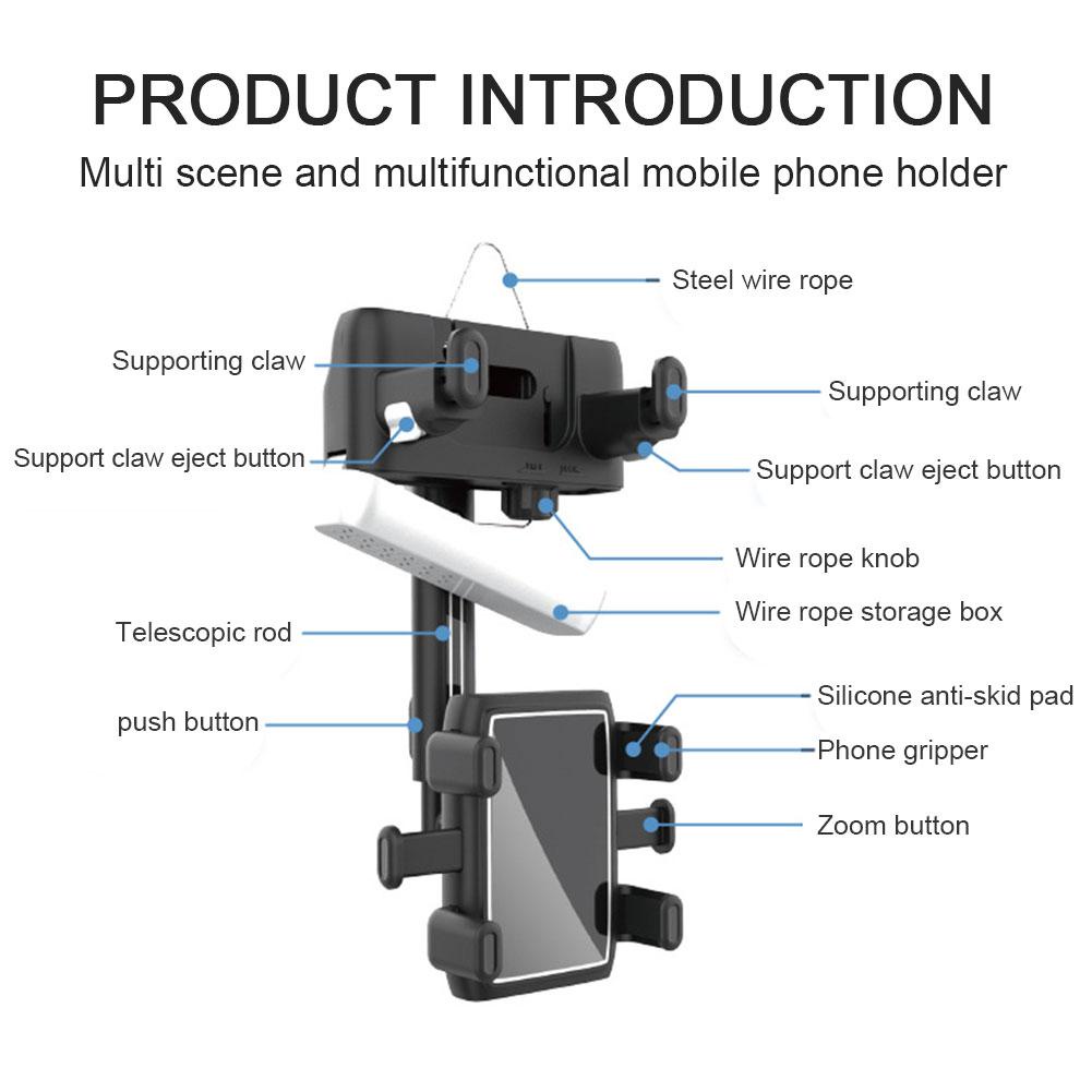 Giá Đỡ Điện Thoại / gps / Gương Chiếu Hậu Xoay Được Thông Dụng Cho Xe Hơi y7p4