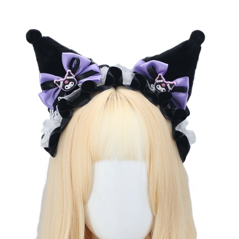 Băng Đô Tai Thỏ Phối Ren Hóa Trang lolita Dễ Thương Cho Nữ