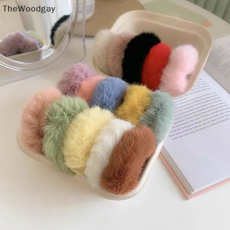 1 Dây Buộc Tóc Lông Xù Co Giãn Thời Trang Thu Đông Dành Cho Nữ