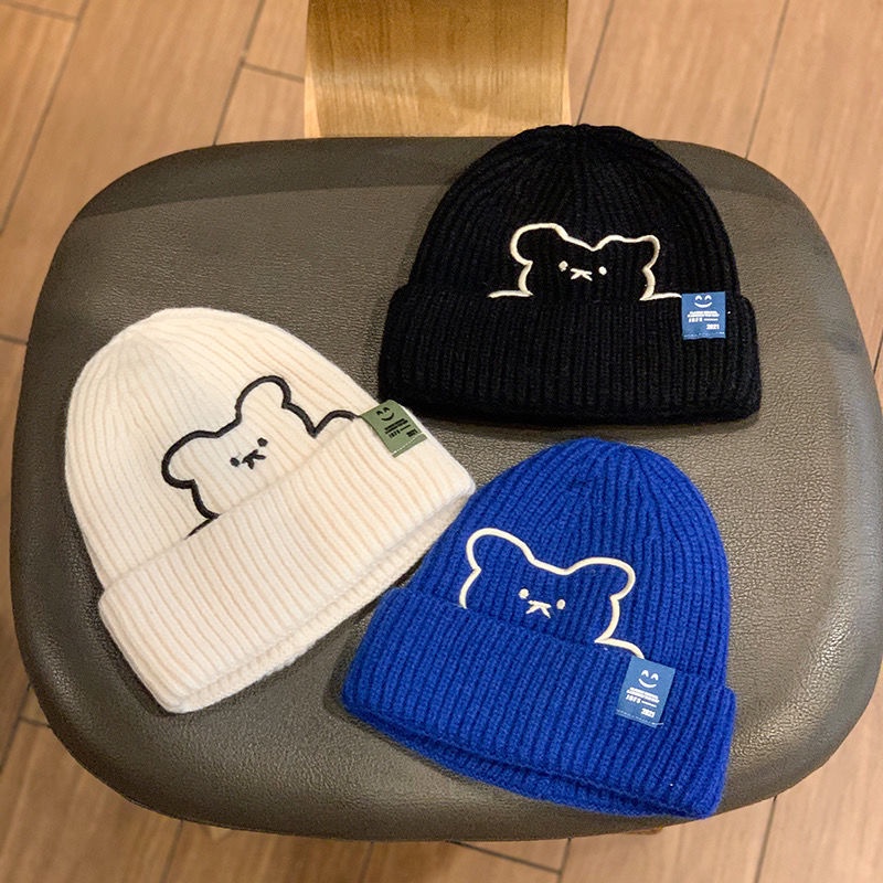 Mũ Len Giữ Ấm Mùa Đông In Họa Tiết Hoạt Hình Dễ Thương Cho Mẹ Và Bé