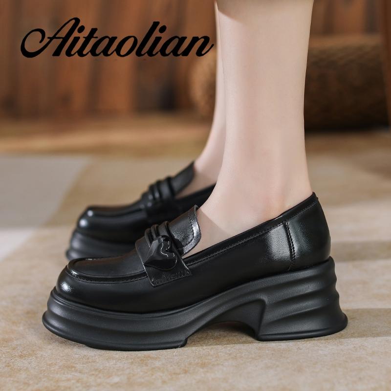 Giày Cao Gót 6cm Da Thật Mềm Phối Khóa Kim Loại Đơn Giản Cho Nữ Thời Trang