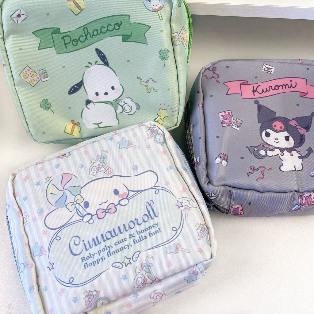 Hoạt Hình Túi Đựng Mỹ Phẩm Di Động Hình sanrio kuromi melody cinnamoroll