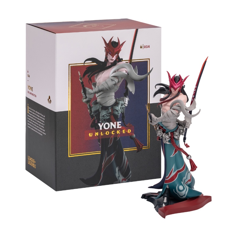 Mô hình LoL Yone Unlocked Statue 28cm Chính hãng Riot Games - Figure LMHT Liên Minh Huyền Thoại Siêu mới