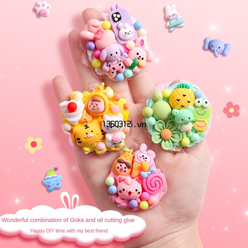 Bộ Miếng Dán Trang Trí Sổ Tay / Thẻ Đồ Chơi Goo DIY Có Thể Dán Kèm Hộp Đựng Dành Cho Bé Gái Đứng