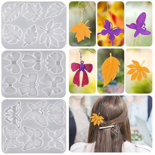 Khuôn silicone làm bông tai diy hình chiếc lá / nơ / chiếc lá xinh xắn