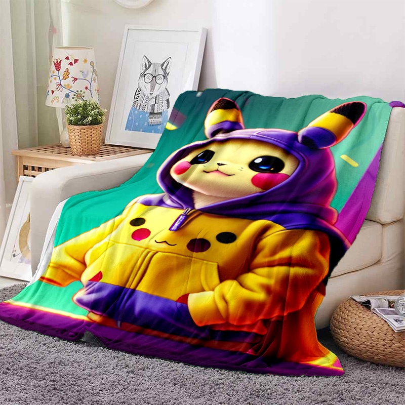Chăn Điều Hòa Nhiệt Độ Mềm Mại Thoải Mái In Hình Pokemon mon pikachu animation 6