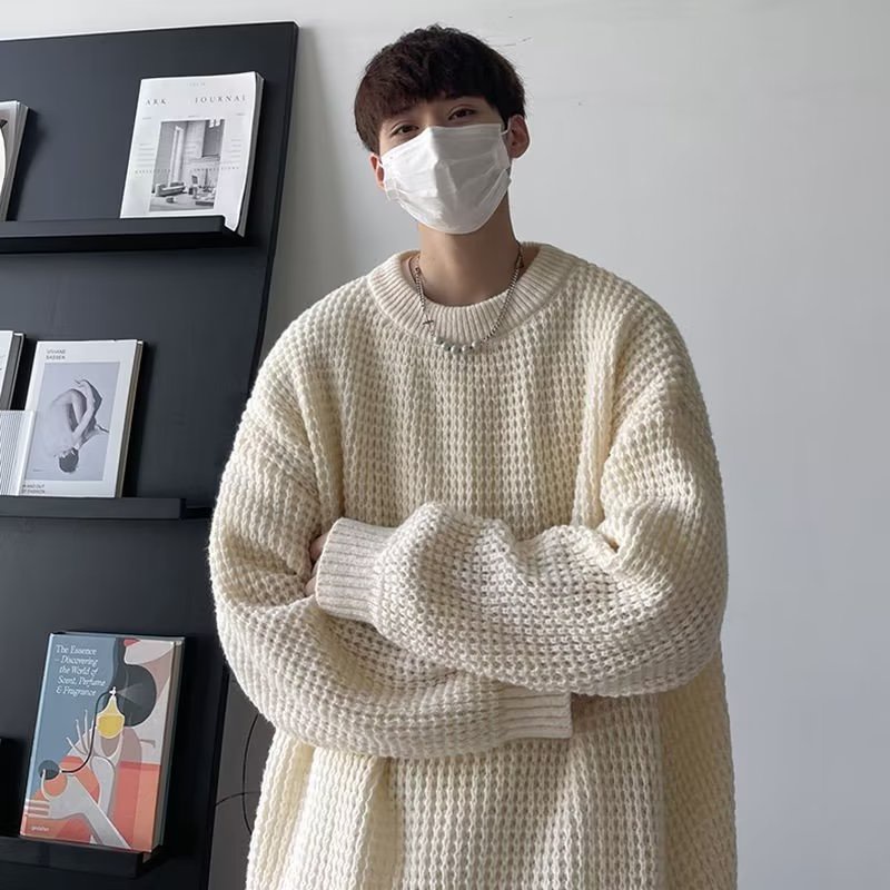 Thời Trang Áo Sweater Cổ Tròn Tay Dài Dáng Rộng Màu Trơn Thiết Kế Trẻ Trung Cho Nam Áo Sweater Nam Cổ Lọ Màu Trơn Tay Dài Dáng Rộng Thời Trang Mới Thu Đông Phong Cách Hàn Quốc Cho Nam Và Nữ