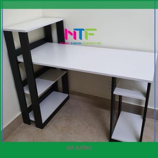 [Sale] Bàn Làm Việc Bàn Học Bằng Gỗ, Thiết Kế Thông Minh, Kèm Giá Sách Đa Năng, Rất Tiện Dụng 