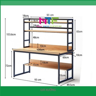 Bàn làm việc kèm kệ sách đa năng, phủ hợp cho mọi lứa tuổi NTFurniture