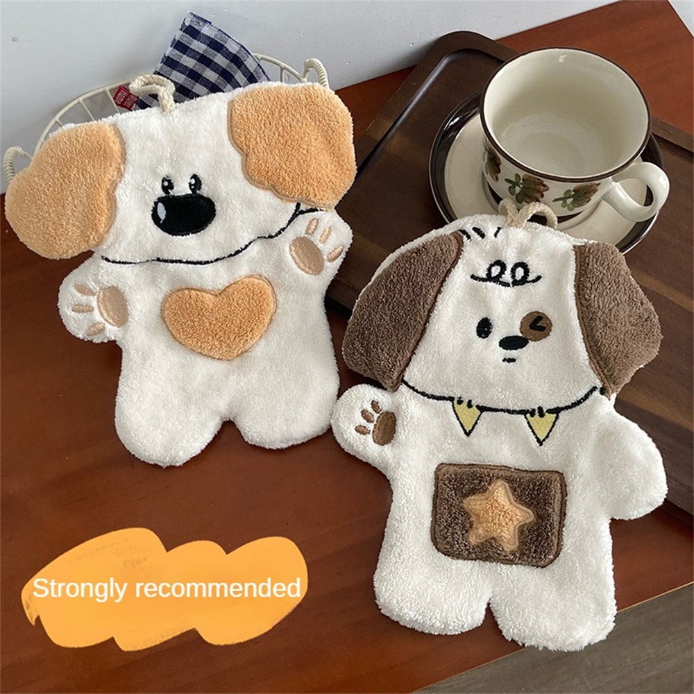 Khăn Tay Joyfeel Puppy Khăn Nhung San Hô Siêu Thấm Khăn Khô Nhanh Khăn Tay Khăn Lau Dễ Thương Rag Phụ Kiện Phòng Tắm