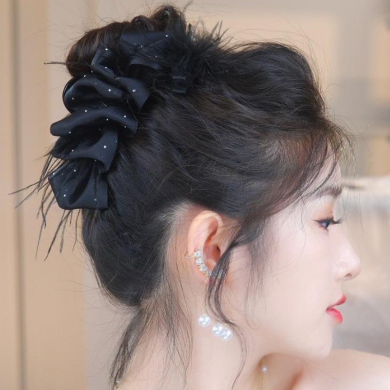 Đen Kẹp Tóc Hình Cá Mập Đính Đá Lấp Lánh Thời Trang Cho Nữ