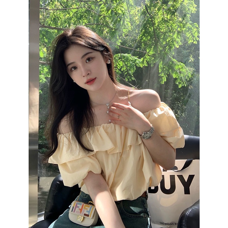 Áo Thun Trễ Vai Tay Ngắn Thời Trang Quyến Rũ Cho Nữ