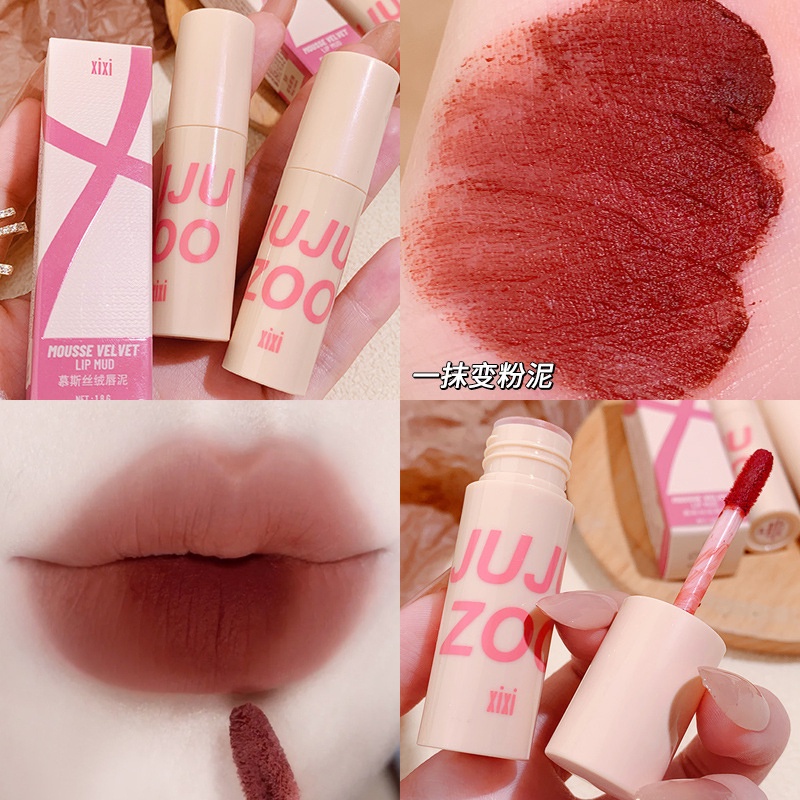 Matte Velvet Lip Clay Lip Glaze Son môi chống thấm nước lâu trôi Son môi và má Công dụng kép JULYSTAR