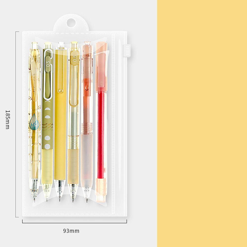 6 Cây Bút Bi Mực Đen Ngòi 0.5mm Nhanh Khô Kèm 1 Bút Bi