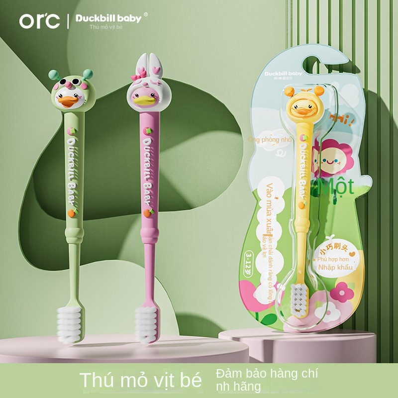 Bàn Chải Đánh Răng Lông Mềm Hình Hoạt Hình Cho Trẻ Em 2-12 Tuổi