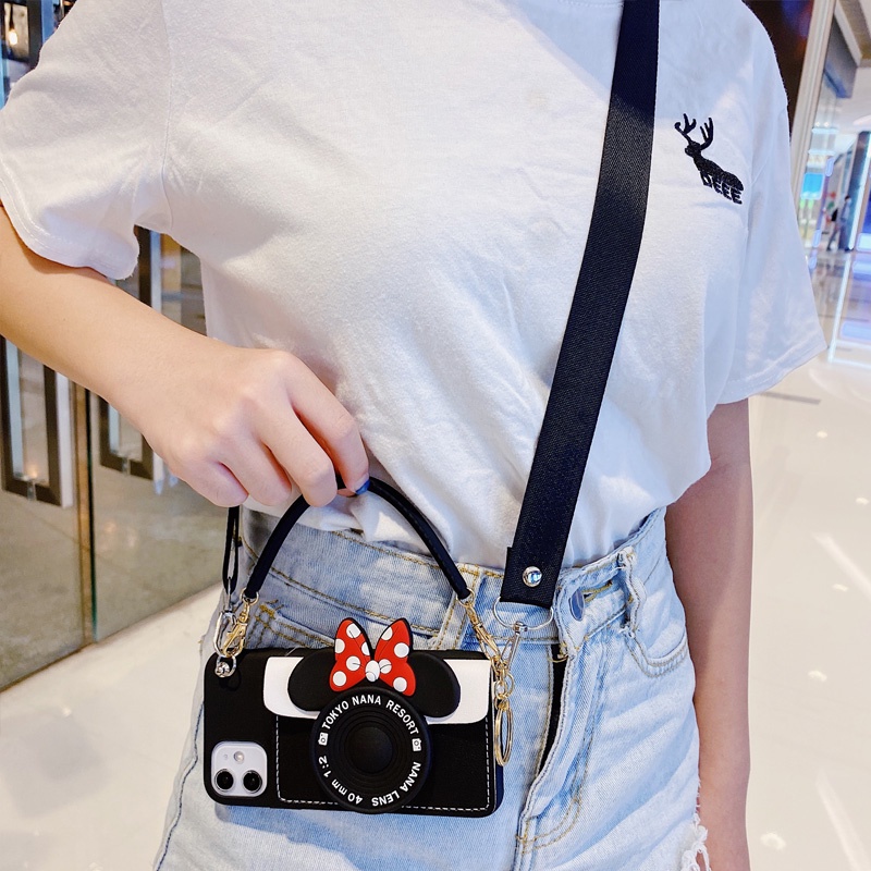 Ốp Điện Thoại Hình Máy Ảnh minnie mickey 3d Cho iphone 15 14 13 pro max 5 5s 5se 6 6s 7 8 plus xs max xr 11 12