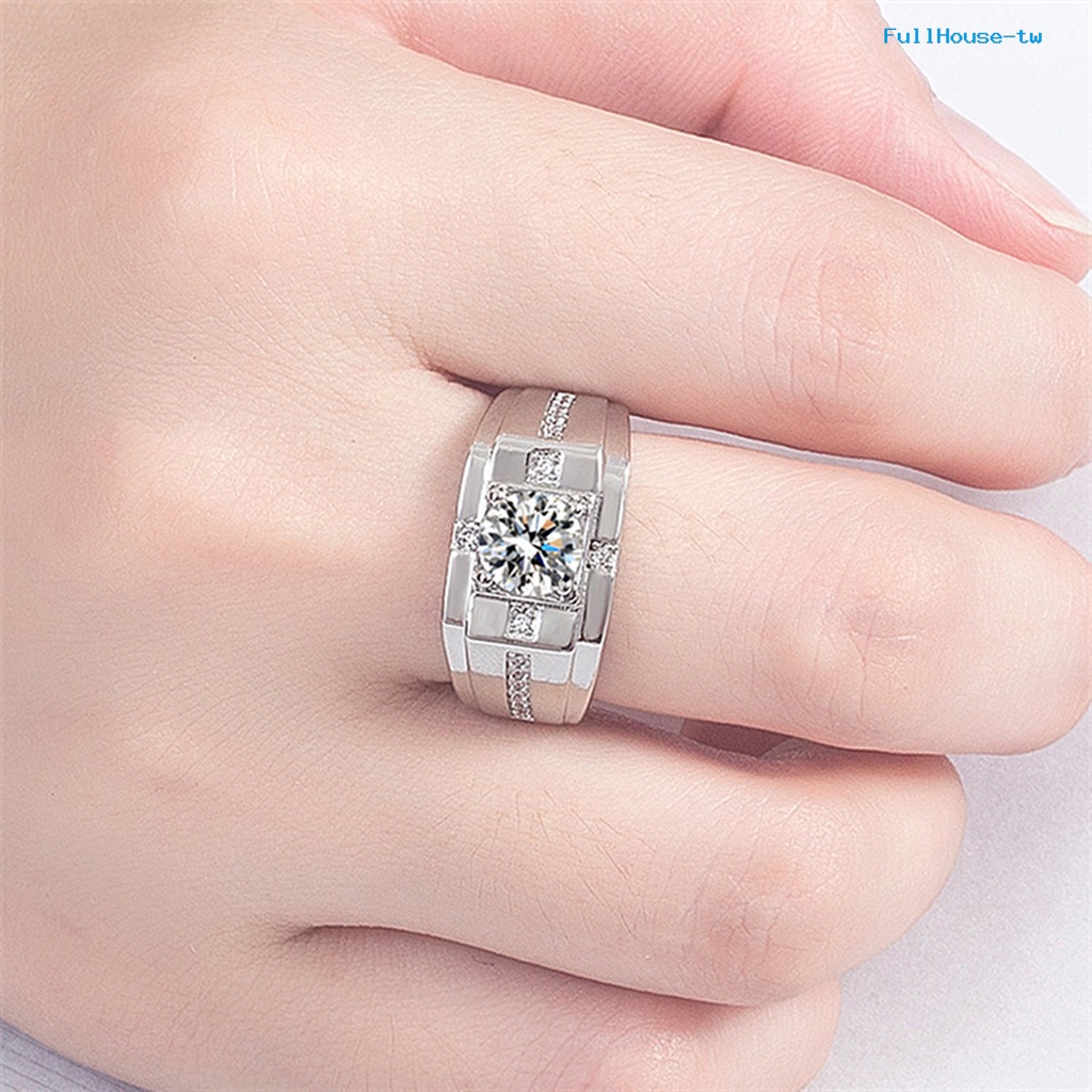 Nhẫn Mạ Điện Đính Đá zircon Lấp Lánh Thời Trang Cho Nam