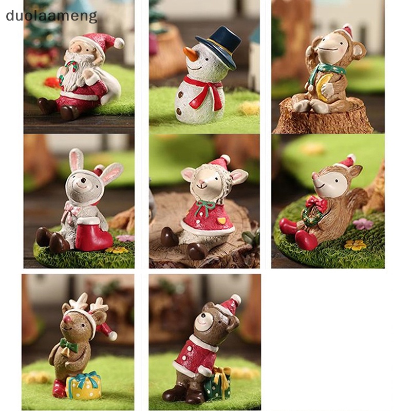 Mô Hình Giáng Sinh mini Bằng Nhựa resin Hình Tượng Tuần Lộc / Ông Già Noel Thủ Công